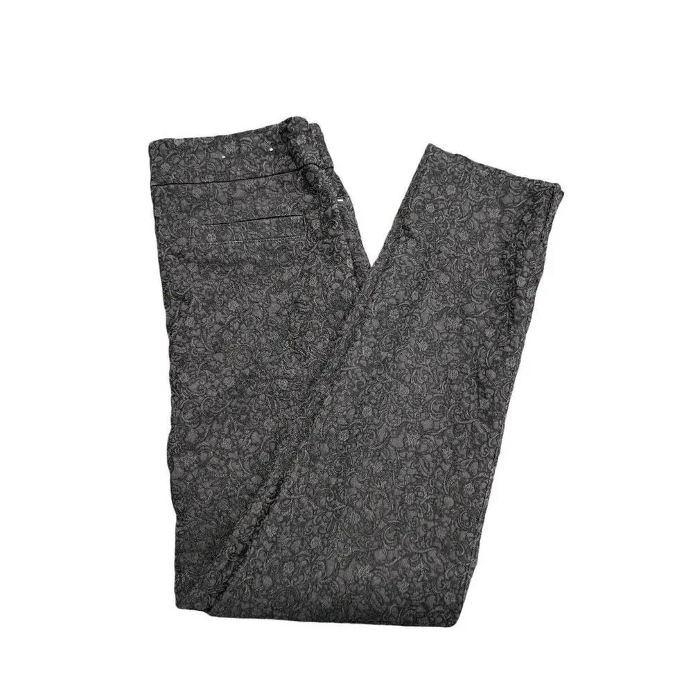 Renuar  Pull-On Stretch Black Grey Pockets Pants Women's 6